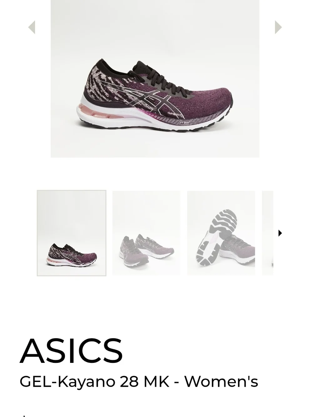 ASICS Women's Purple Knit Running Shoes